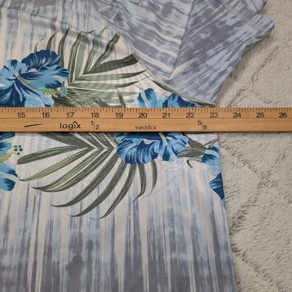 Tommy Bahama Shirt Mens L Gray Slate Tropical Tidepool Royale Polo Soft Stretch - Picture 4 of 8